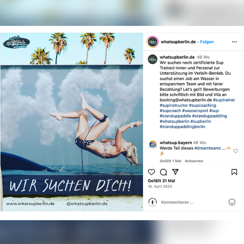 Instagram Post - Wir Suchen Dich - Gefällt - whatSUPberlin