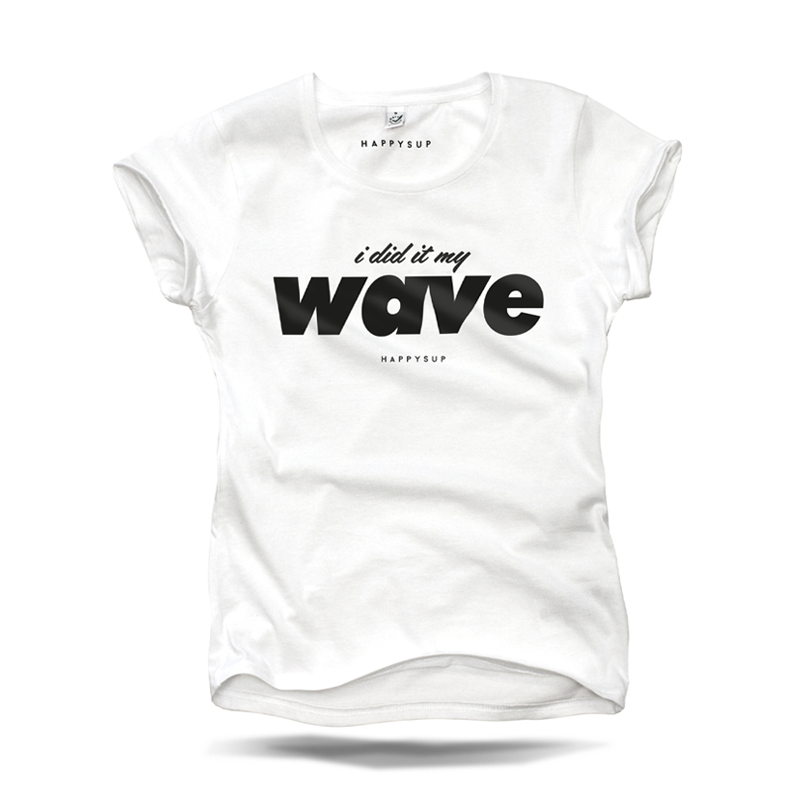 Weißes Frauen Surf Shirt - I DID IT MY WAVE - HAPPYSUP