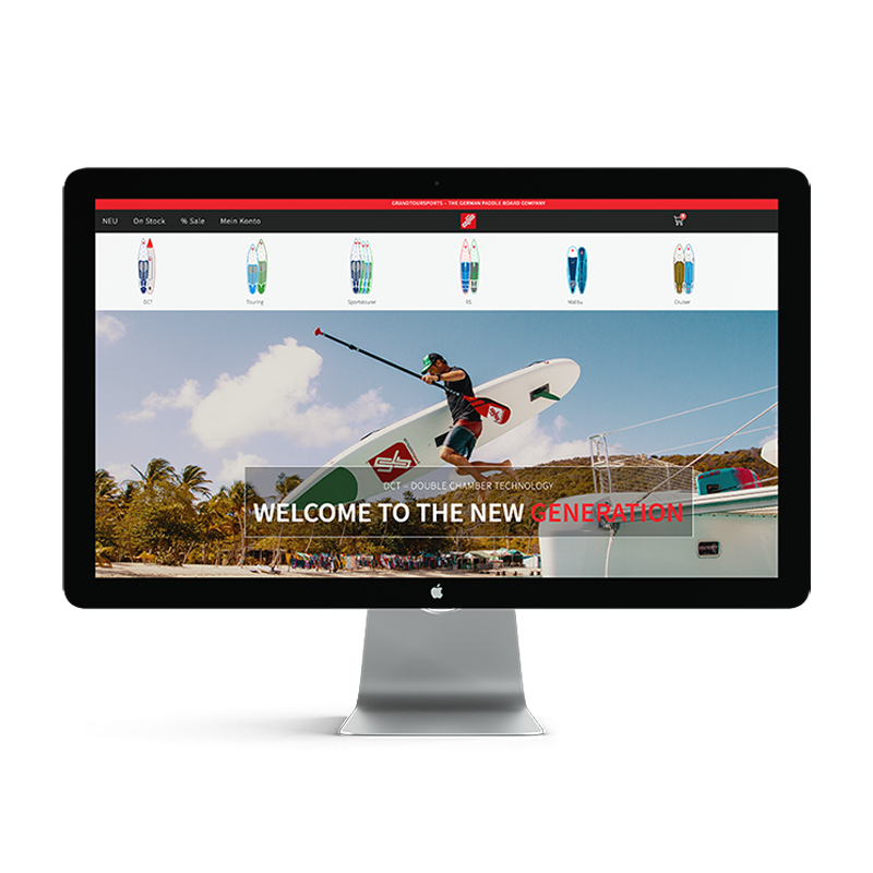 Onlineshop von GTS-Boards auf dem iMac