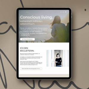 Webseite von Patricia Nau (Conscious Living) auf dem iPad