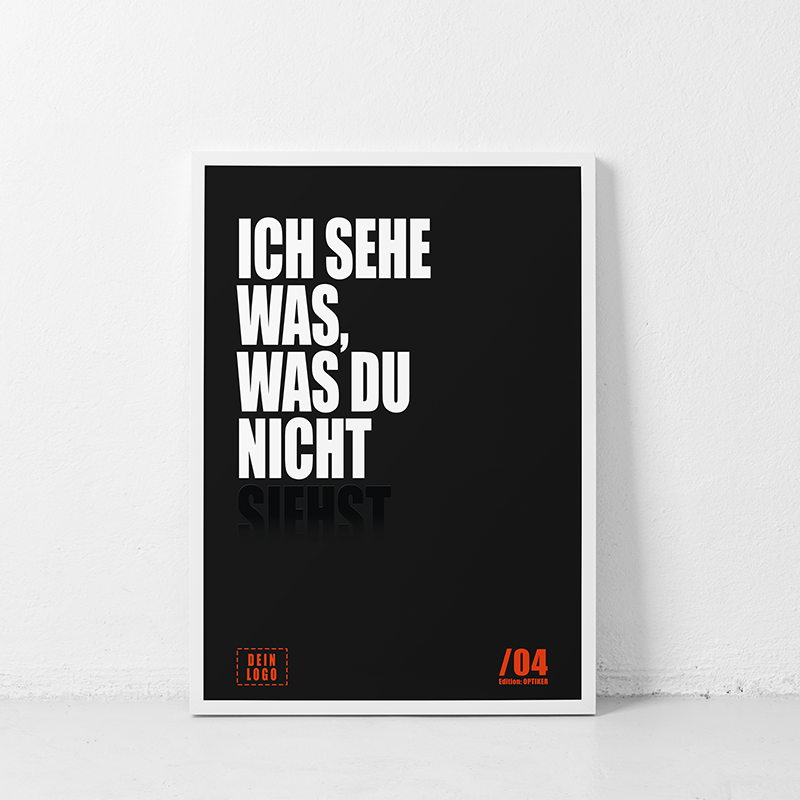 Mockup_klein - Ich Sehe Was, Was Du Nicht Siehst (DEIN LOOG) - Poster _ A2 = Innen (420,03 mm x 594,02 mm) - Aussen (426,04 mm x 599,95 mm)