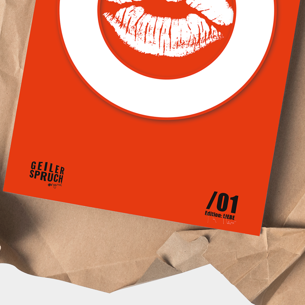 Vorschau - Poster und Verpackung - Kusshaltestelle (geiler-spruch.de) - 1080x1080